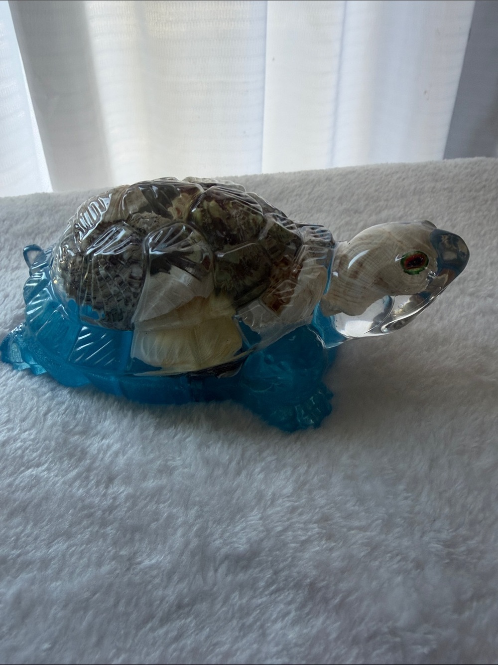 Handmade Turtle & Shells with Blue Base